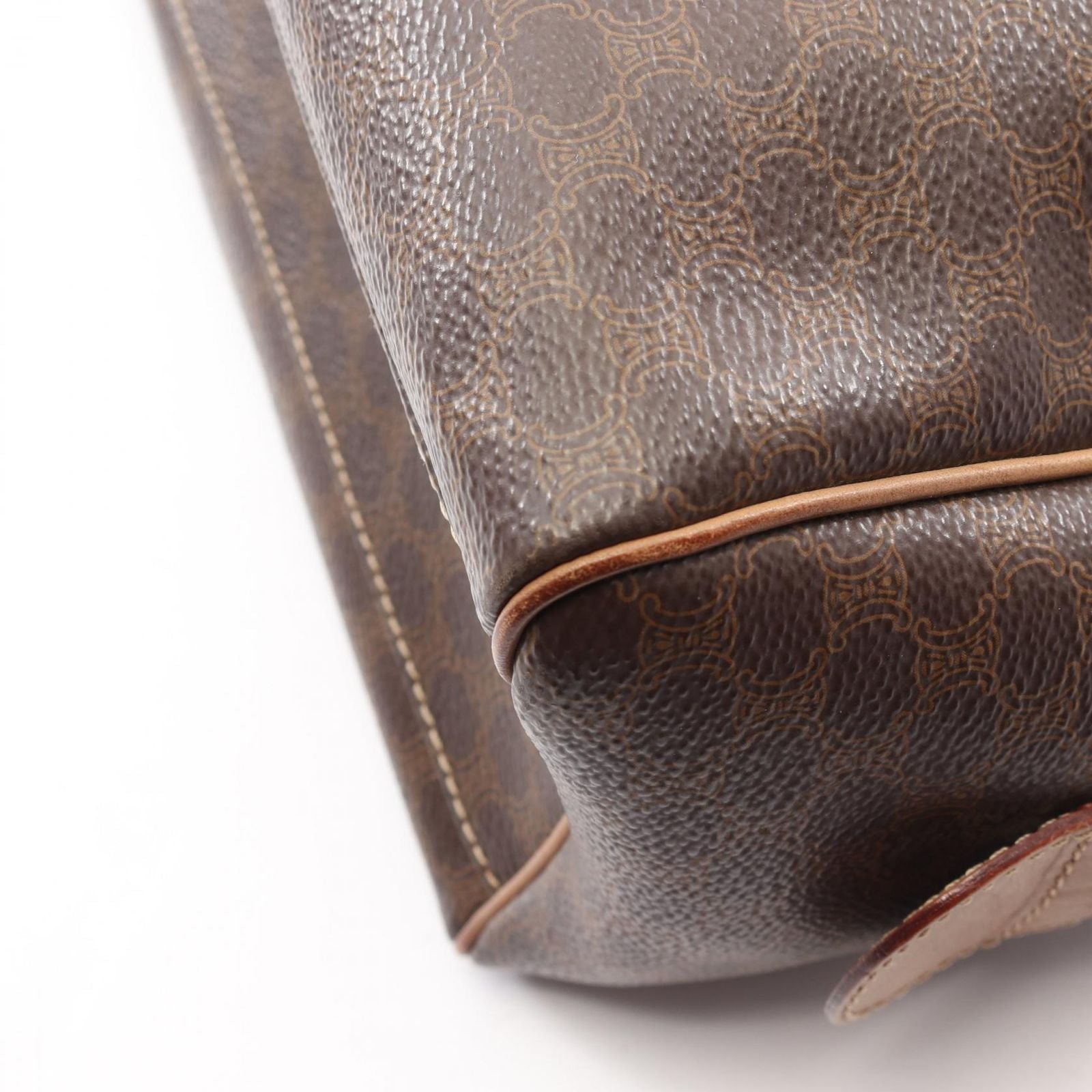 Celine Handbag Macadam Brown Dark Canvas Leather Mini Boston — view 7