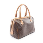 Celine Handbag Macadam Brown Dark Canvas Leather Mini Boston — view 2