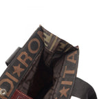 Fendi Tote Zucca Folding Brown Dark Canvas Leather Hand — view 5