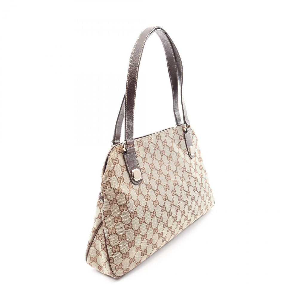 Gucci Shoulder Bag GG Canvas Beige Dark Brown — view 2