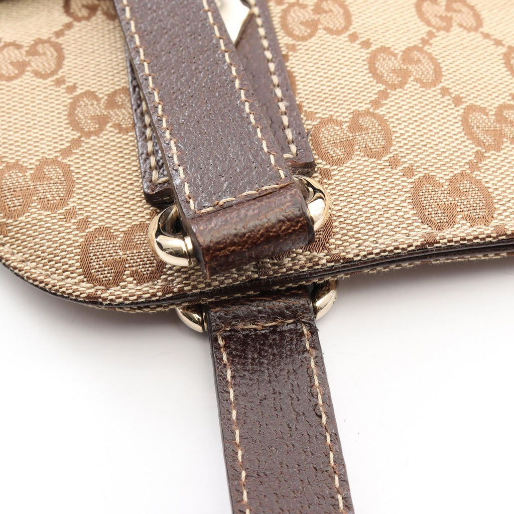 Gucci Shoulder Bag GG Canvas Beige Dark Brown — view 7