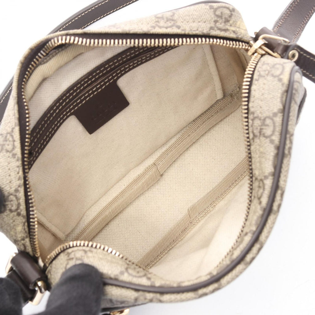 Gucci Shoulder Bag GG Supreme Beige Canvas Leather — view 3