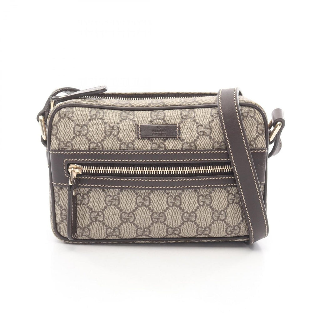 Gucci Shoulder Bag GG Supreme Beige Canvas Leather