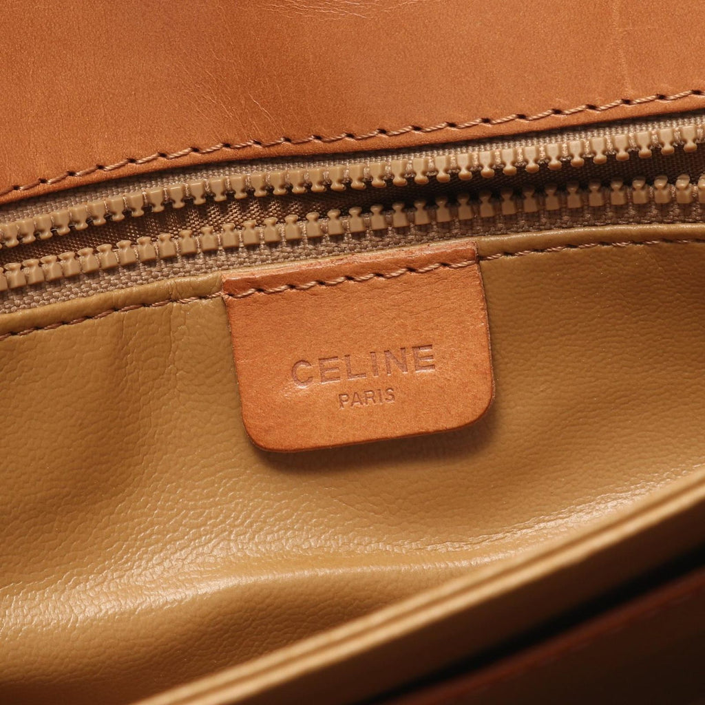 Celine Shoulder Bag Macadam Brown Canvas Leather — view 4