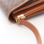 Celine Shoulder Bag Macadam Brown Canvas Leather — view 7
