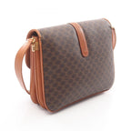 Celine Shoulder Bag Macadam Brown Canvas Leather — view 2