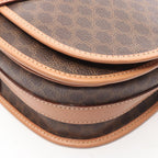 Celine Shoulder Bag Macadam Brown Canvas Leather — view 5