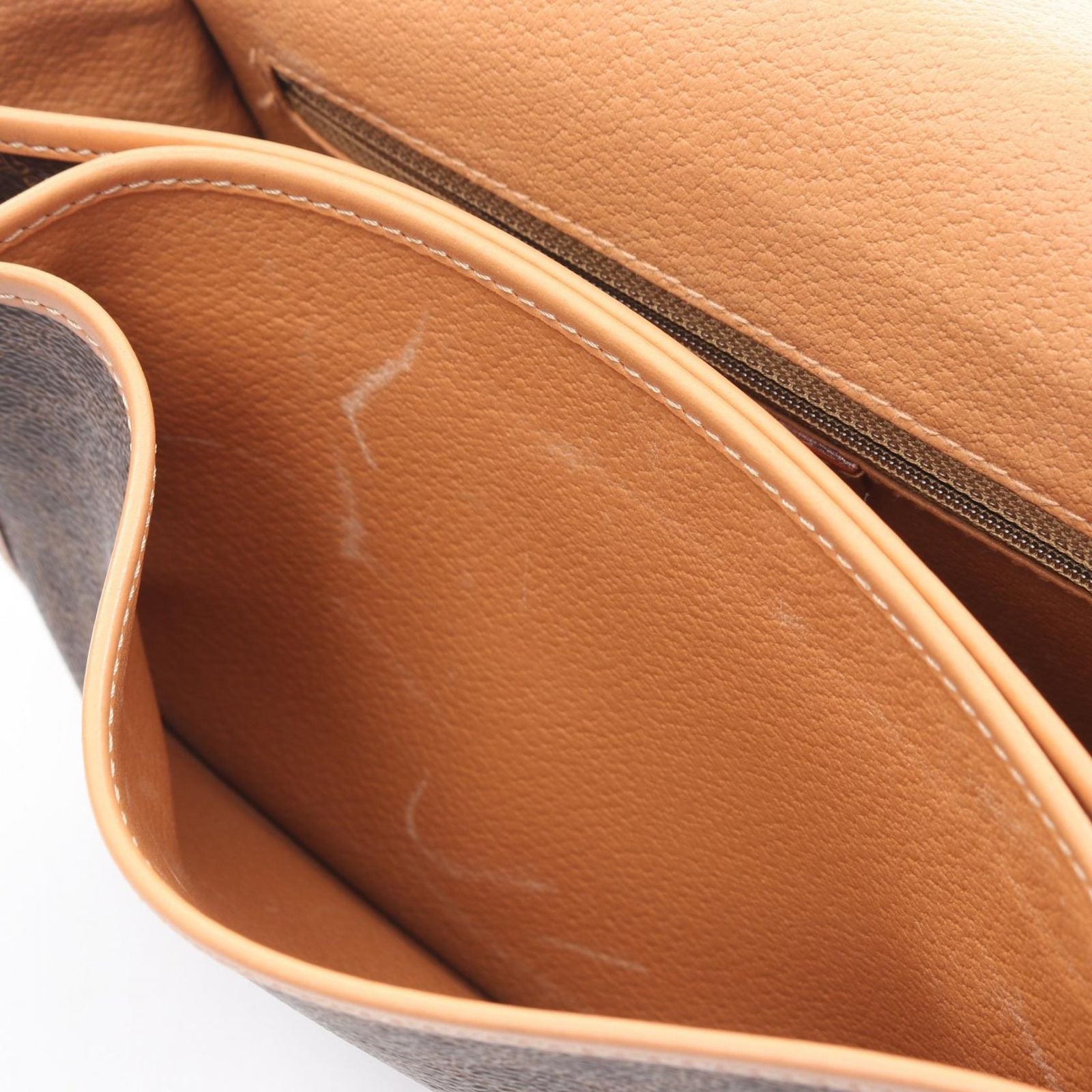 Celine Shoulder Bag Macadam Brown Canvas Leather — view 8
