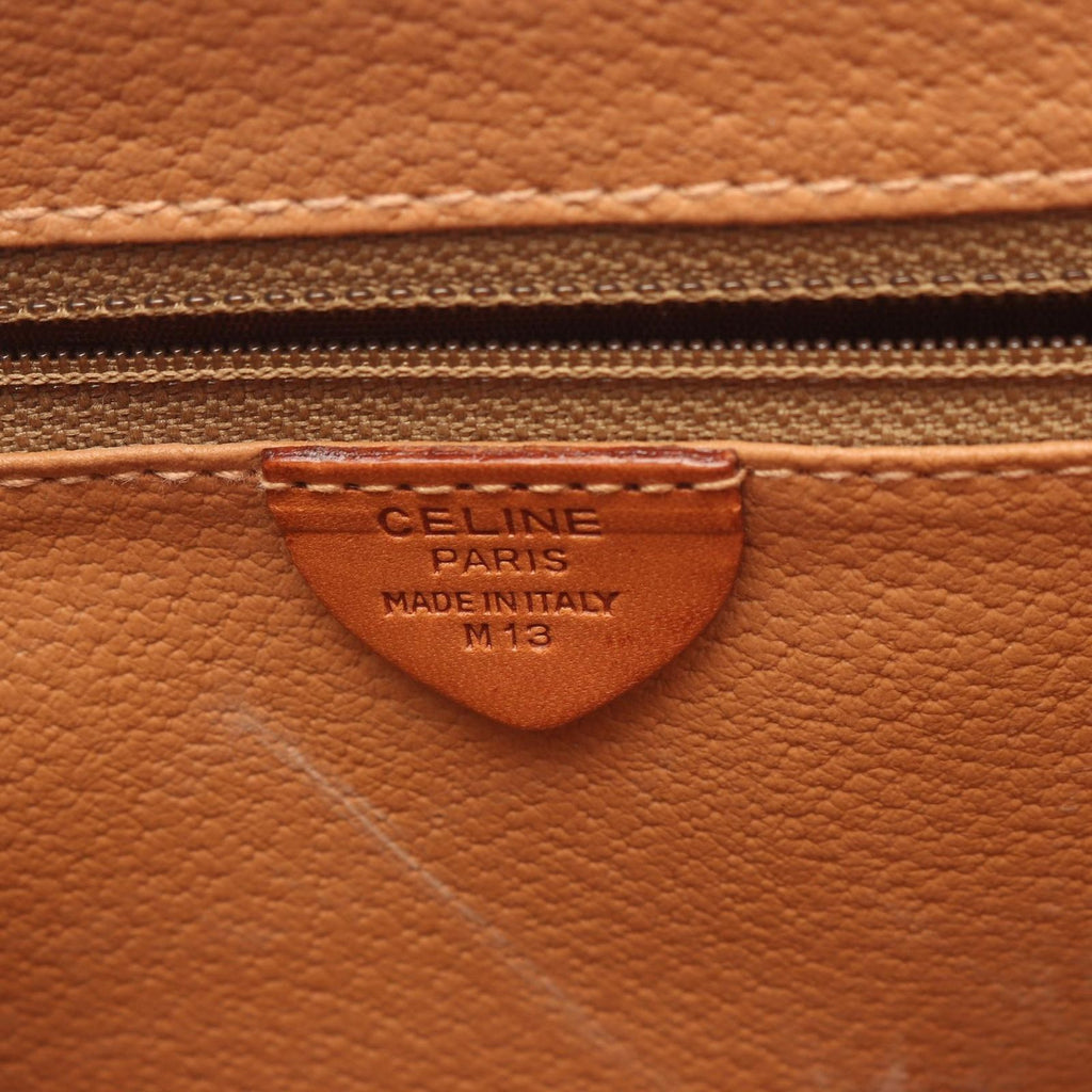 Celine Shoulder Bag Macadam Brown Canvas Leather — view 4