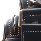Celine Shoulder Bag Macadam Black Canvas Leather — view 7