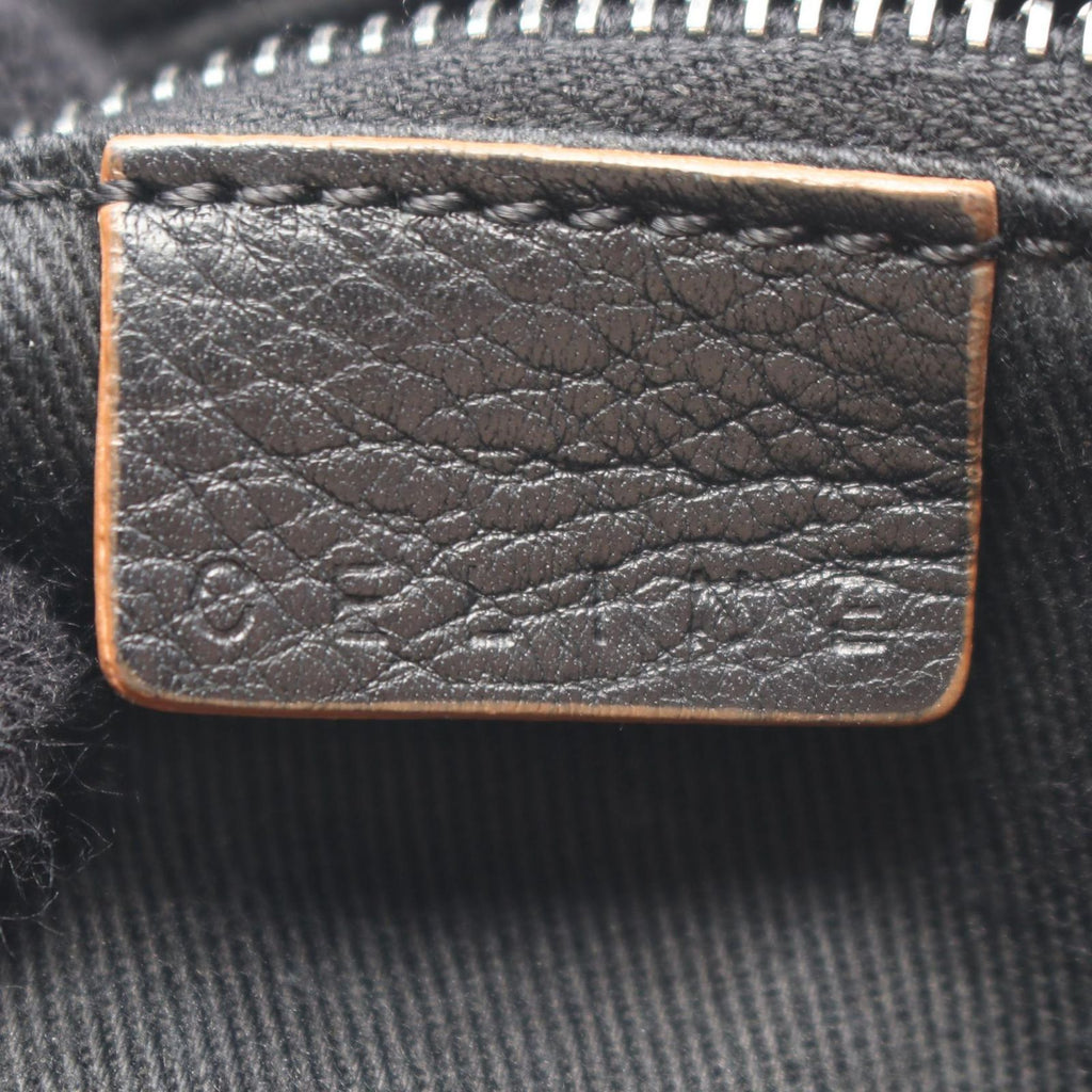 Celine Shoulder Bag Macadam Black Canvas Leather — view 4