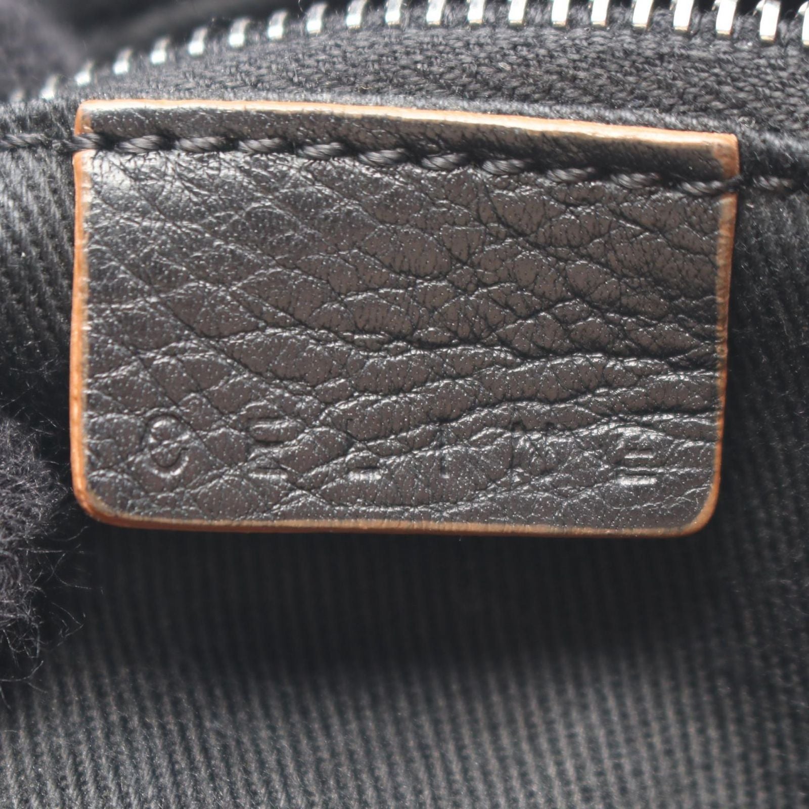 Celine Shoulder Bag Macadam Black Canvas Leather — view 4