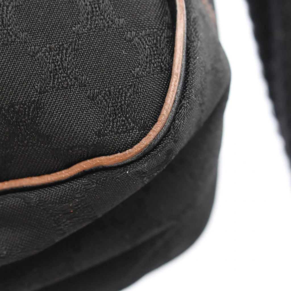 Celine Shoulder Bag Macadam Black Canvas Leather — view 6