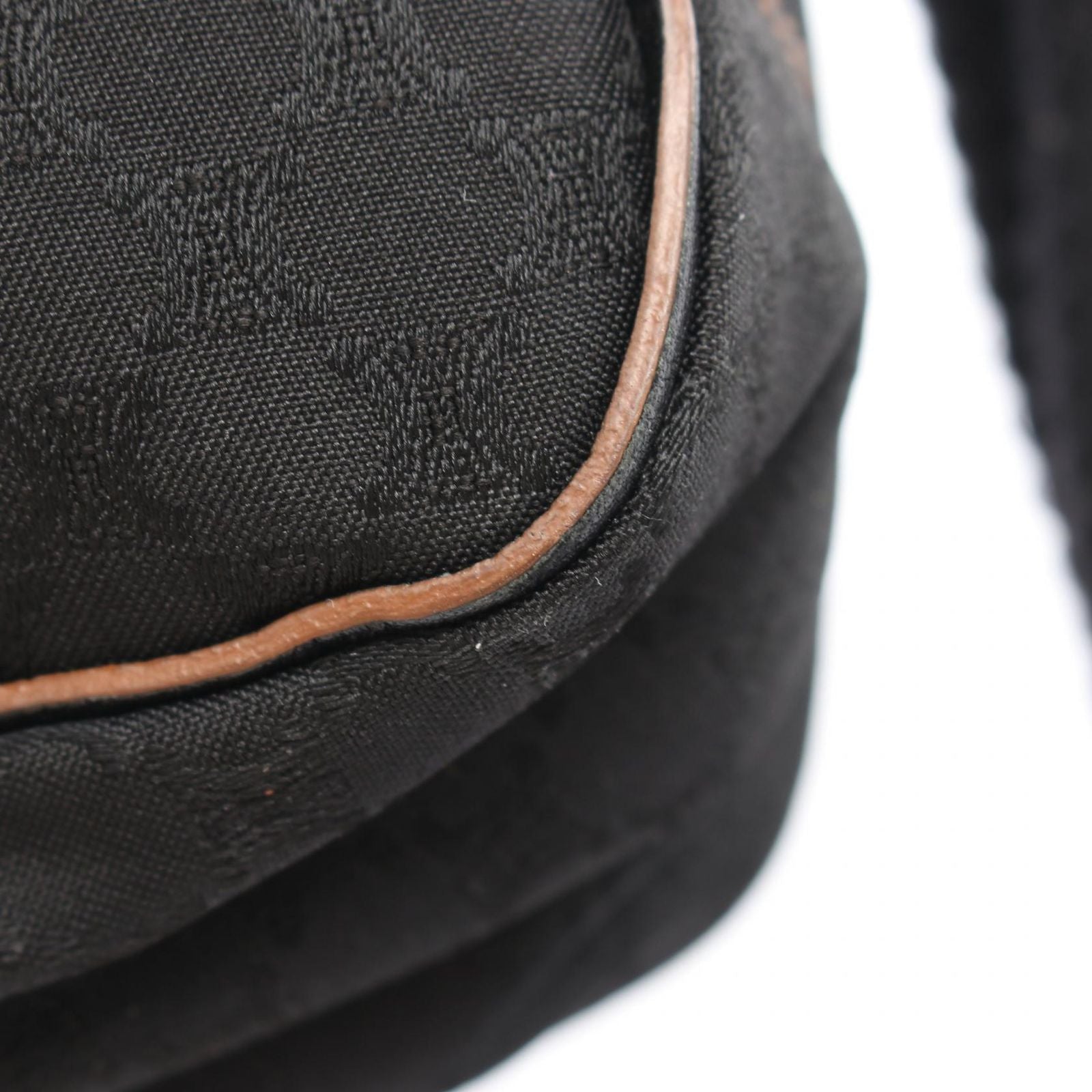 Celine Shoulder Bag Macadam Black Canvas Leather — view 6