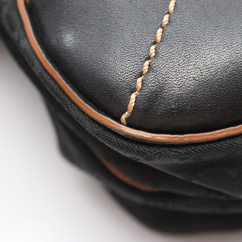 Celine Shoulder Bag Macadam Black Canvas Leather — view 5
