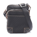Celine Shoulder Bag Macadam Black Canvas Leather