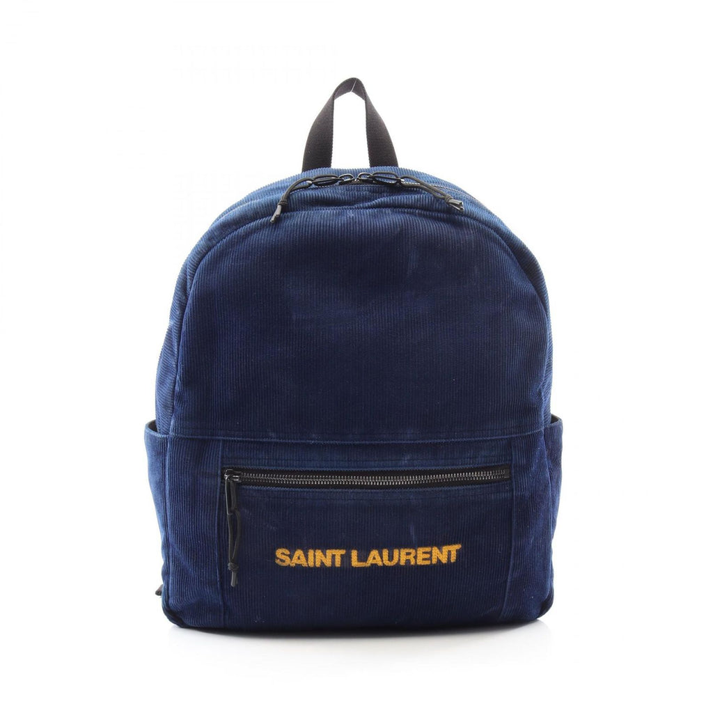 Saint Laurent Paris Backpack Logo Embroidery Navy