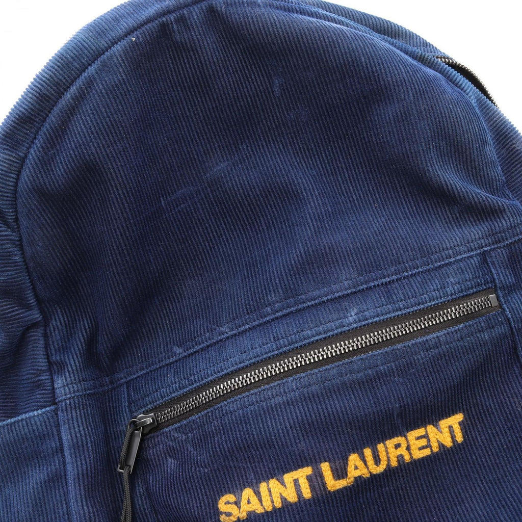 Saint Laurent Paris Backpack Logo Embroidery Navy — view 7