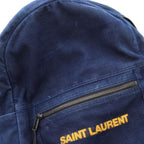 Saint Laurent Paris Backpack Logo Embroidery Navy — view 7