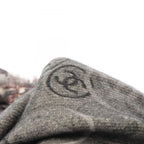 Chanel Shawl CC Logo Poncho Gray Style Cashmere Scarf — view 6