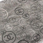 Chanel Shawl CC Logo Poncho Gray Style Cashmere Scarf — view 2