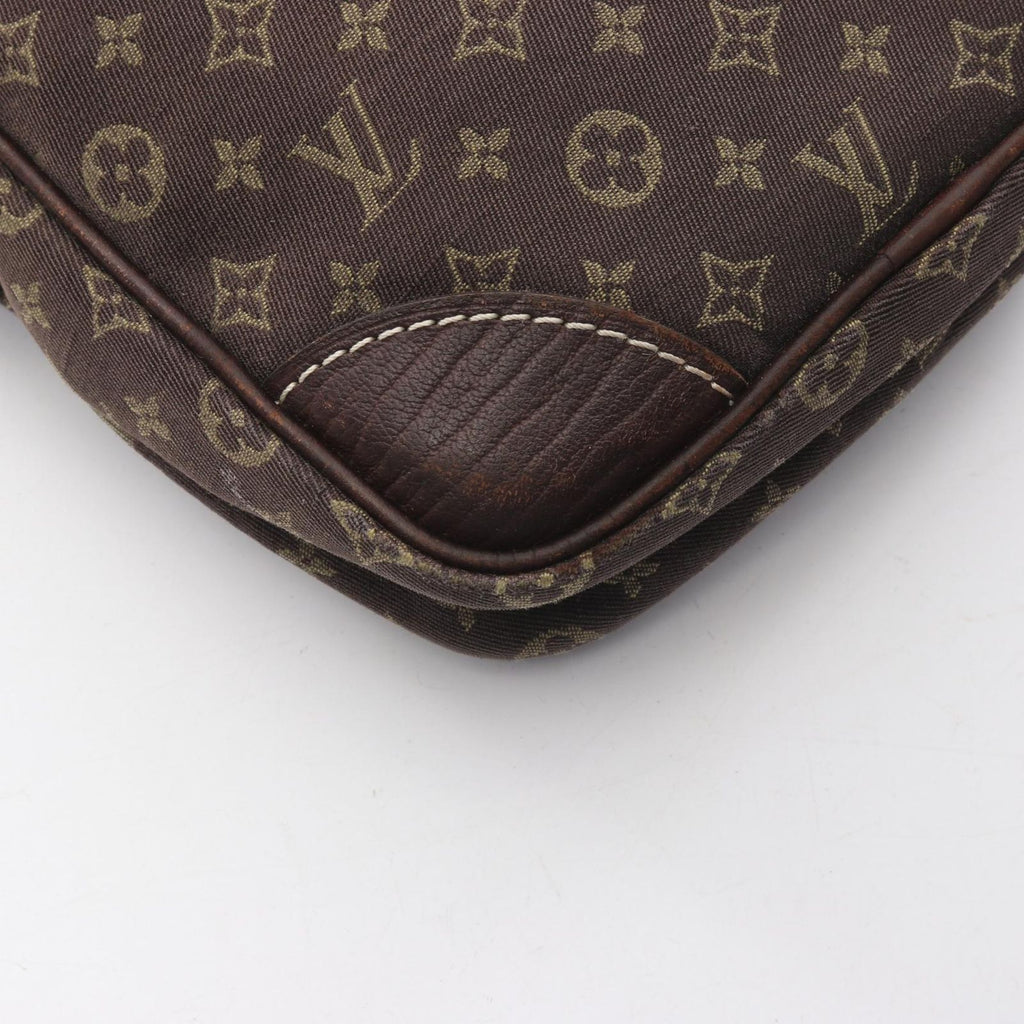 Louis Vuitton Shoulder Bag Pochette Danube Monogram Mini Lin Ebene Brown Canvas — view 6