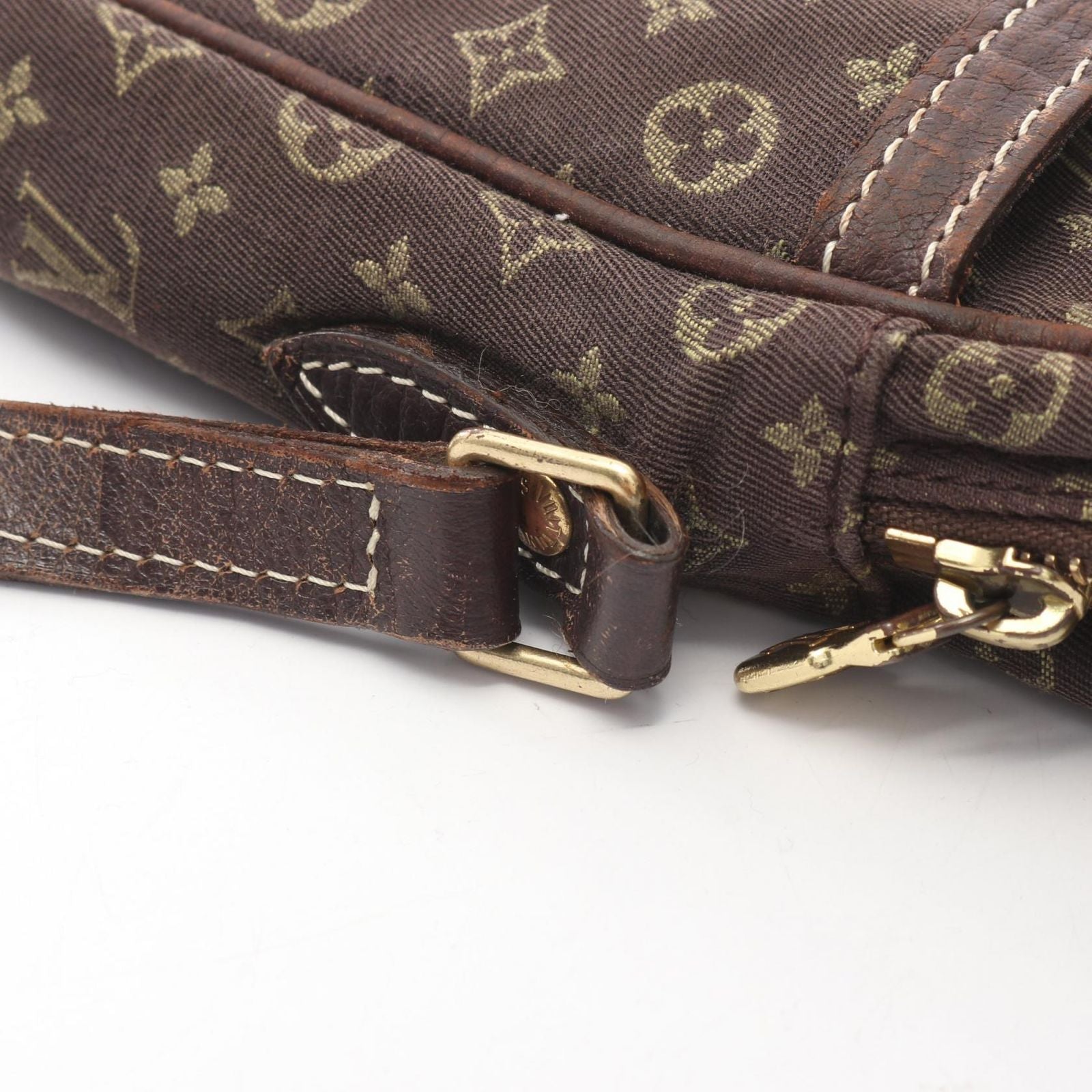 Louis Vuitton Shoulder Bag Pochette Danube Monogram Mini Lin Ebene Brown Canvas — view 8