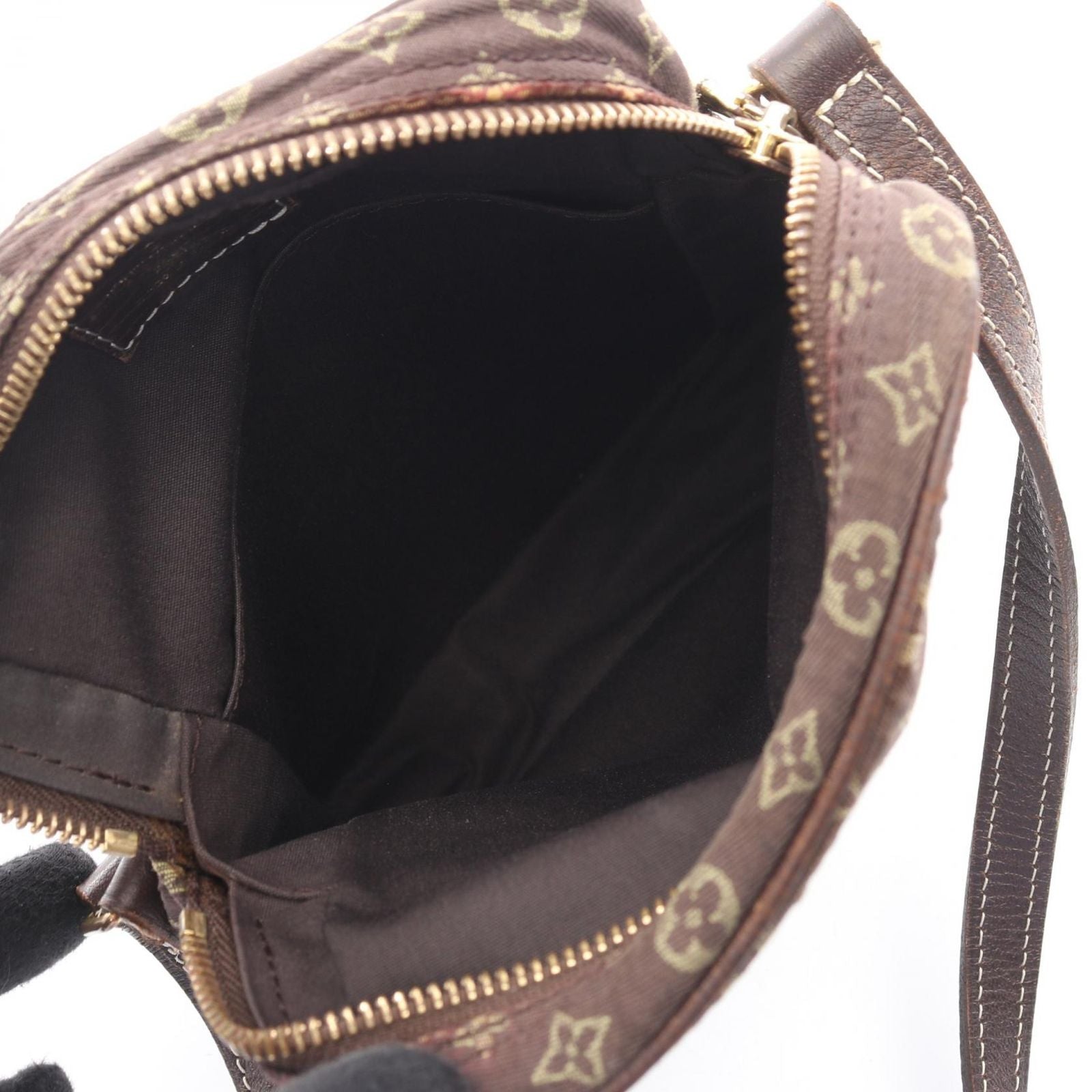 Louis Vuitton Shoulder Bag Pochette Danube Monogram Mini Lin Ebene Brown Canvas — view 3