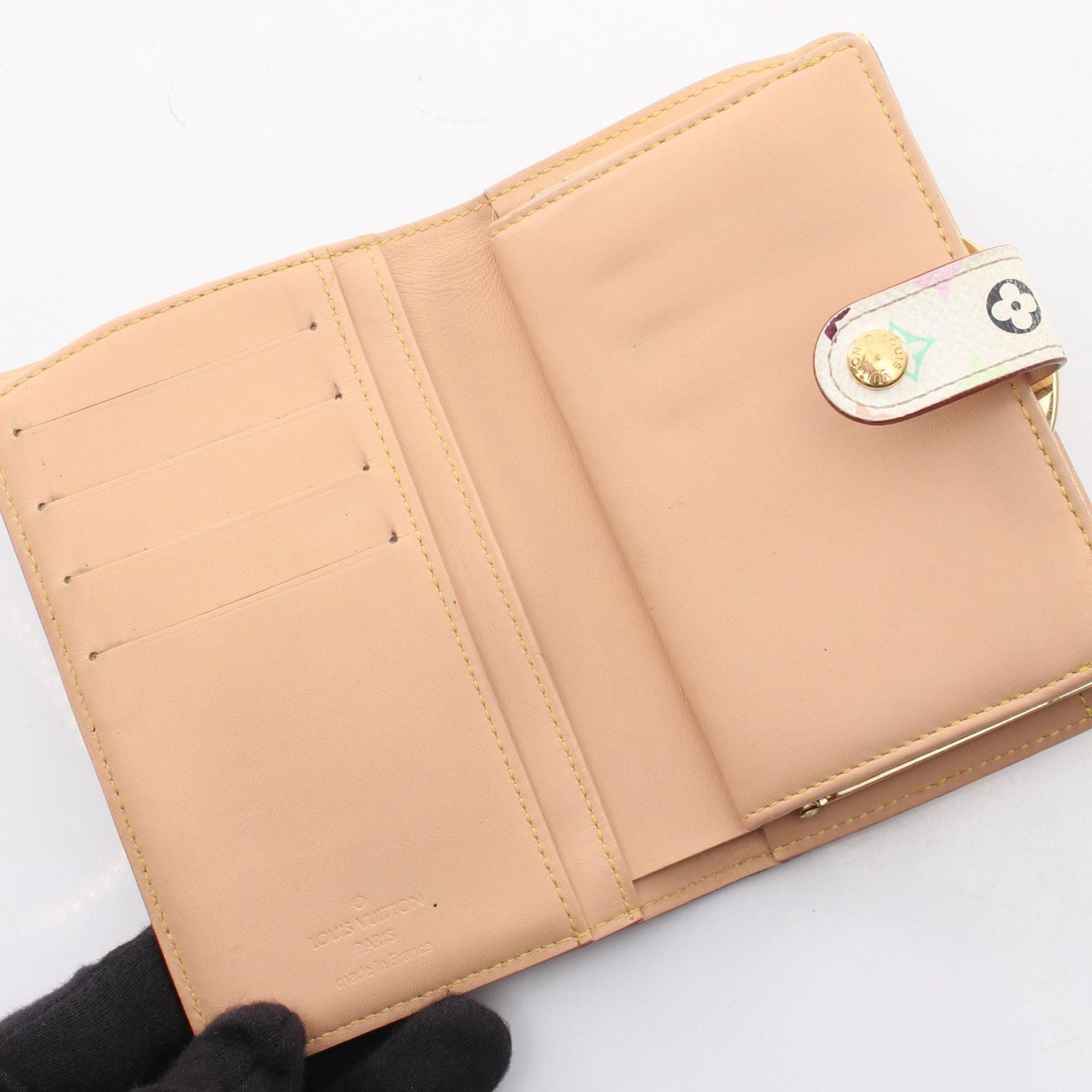 Louis Vuitton Bifold Wallet Portefeuille Monogram Multicolor Blanc Leather — view 3