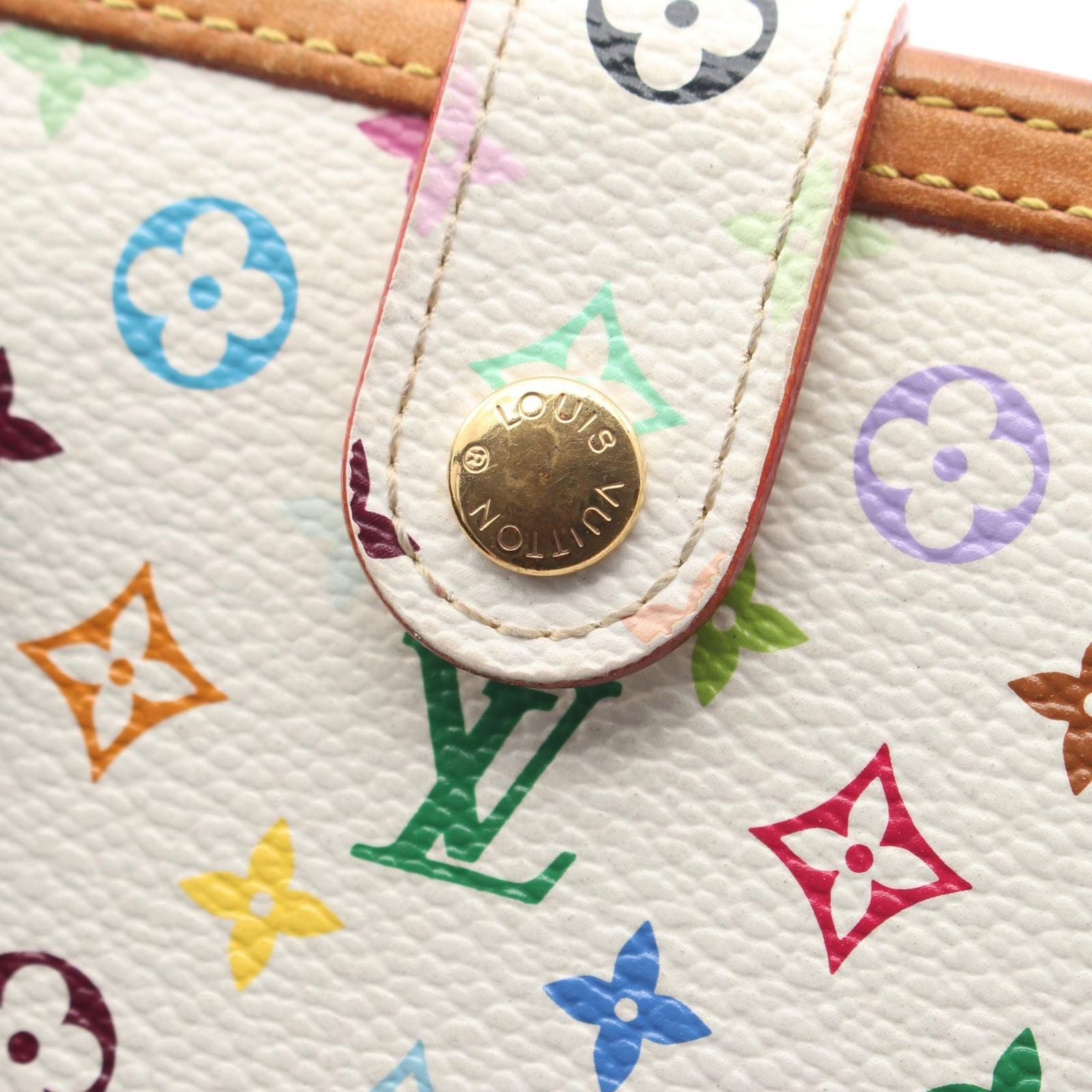 Louis Vuitton Bifold Wallet Portefeuille Monogram Multicolor Blanc Leather — view 7