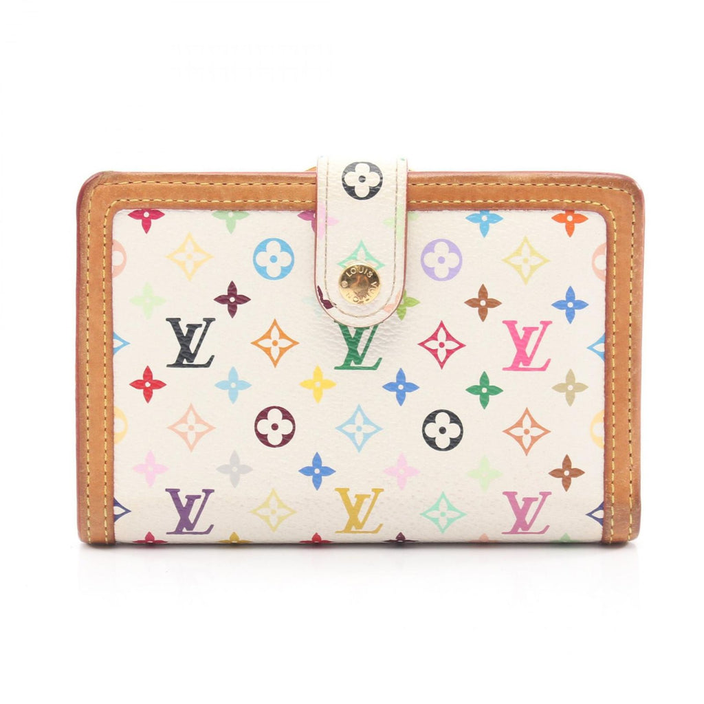 Louis Vuitton Bifold Wallet Portefeuille Monogram Multicolor Blanc Leather