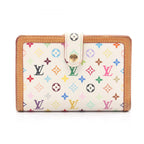 Louis Vuitton Bifold Wallet Portefeuille Monogram Multicolor Blanc Leather