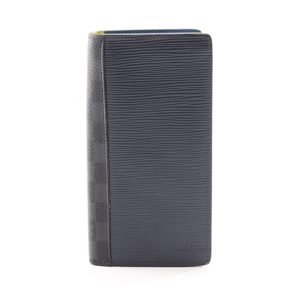 Louis Vuitton Bifold Wallet Portefeuille Brazza Epi Damier Graphite Leather