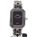 Chanel Premier M Watch Stainless Steel Quartz Black Dial Silver