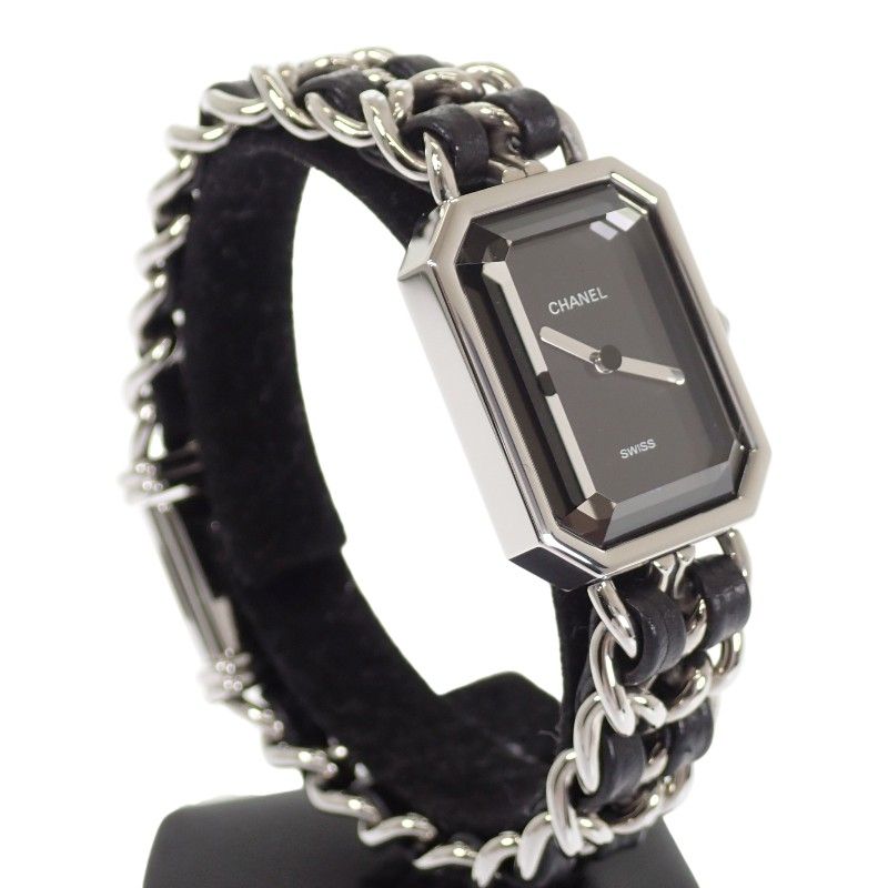 Chanel Premier M Watch Stainless Steel Quartz Black Dial Silver — view 3