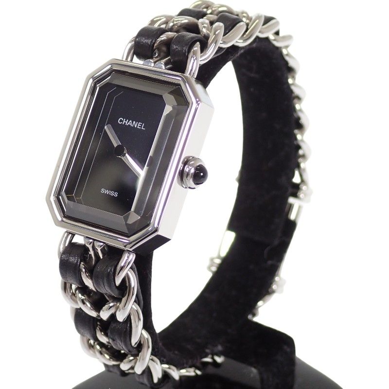 Chanel Premier M Watch Stainless Steel Quartz Black Dial Silver — view 4
