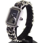 Chanel Premier M Watch Stainless Steel Quartz Black Dial Silver — view 4