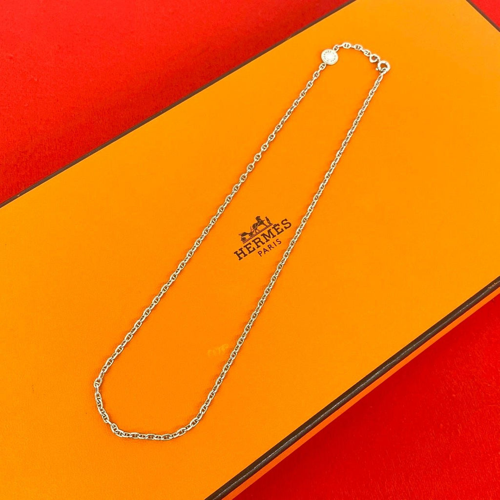 Hermes Chaine D'ancre Series Necklace 925 Sterling Silver Chain