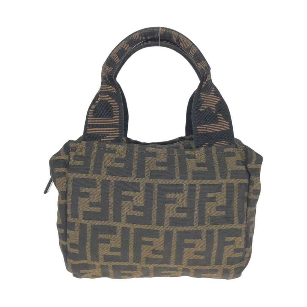 Fendi Zucca Brown Silver Canvas Leather 099 Handbag