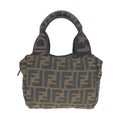 Fendi Zucca Brown Silver Canvas Leather 099 Handbag