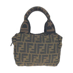 Fendi Zucca Brown Silver Canvas Leather 099 Handbag