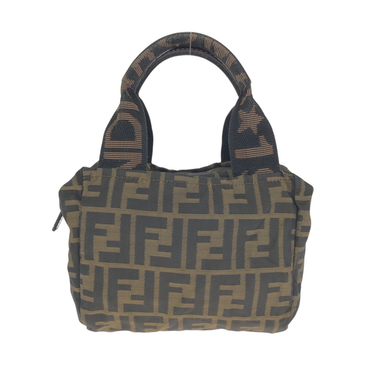 Fendi Zucca Brown Silver Canvas Leather 099 Handbag