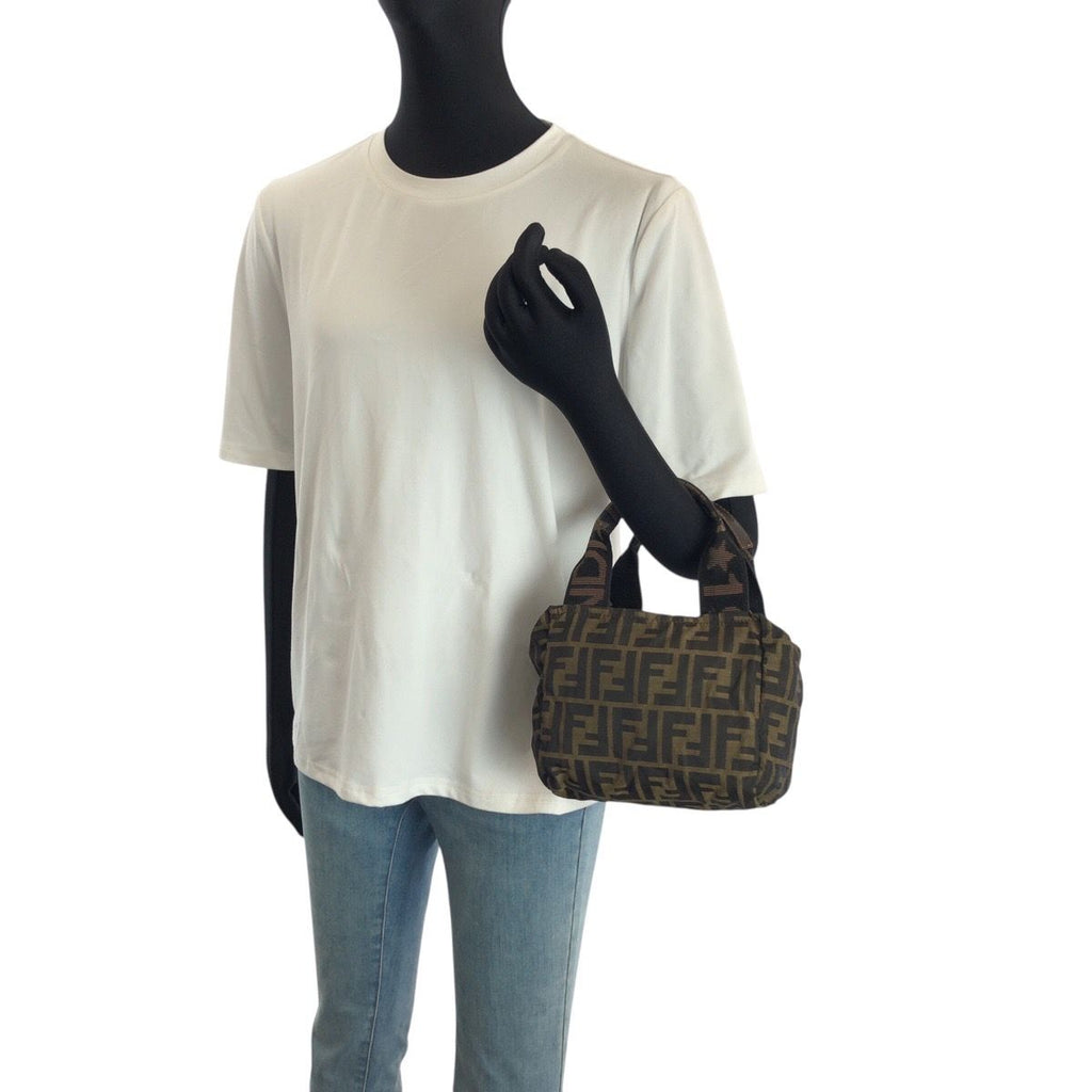Fendi Zucca Brown Silver Canvas Leather 099 Handbag — view 7