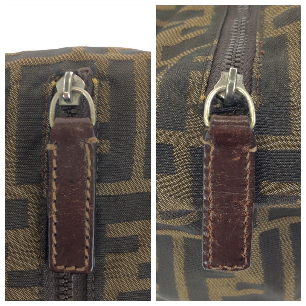 Fendi Zucca Brown Silver Canvas Leather 099 Handbag — view 6