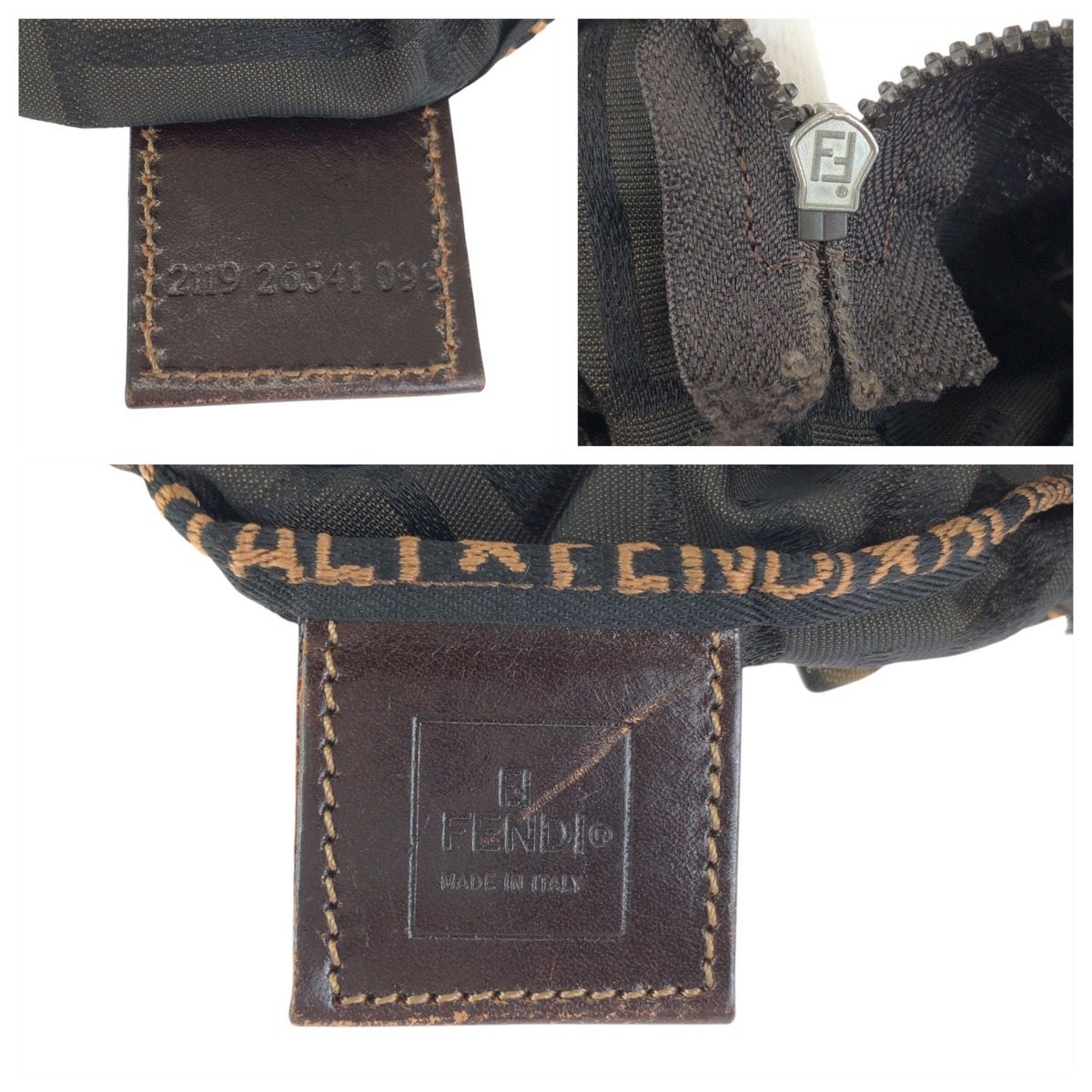 Fendi Zucca Brown Silver Canvas Leather 099 Handbag — view 4