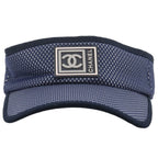 Chanel Sports Line CC Logo Nylon Navy Blue Sun Visor Shoulder