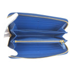 Prada Saffiano Blue Gold Leather Wallet — view 6