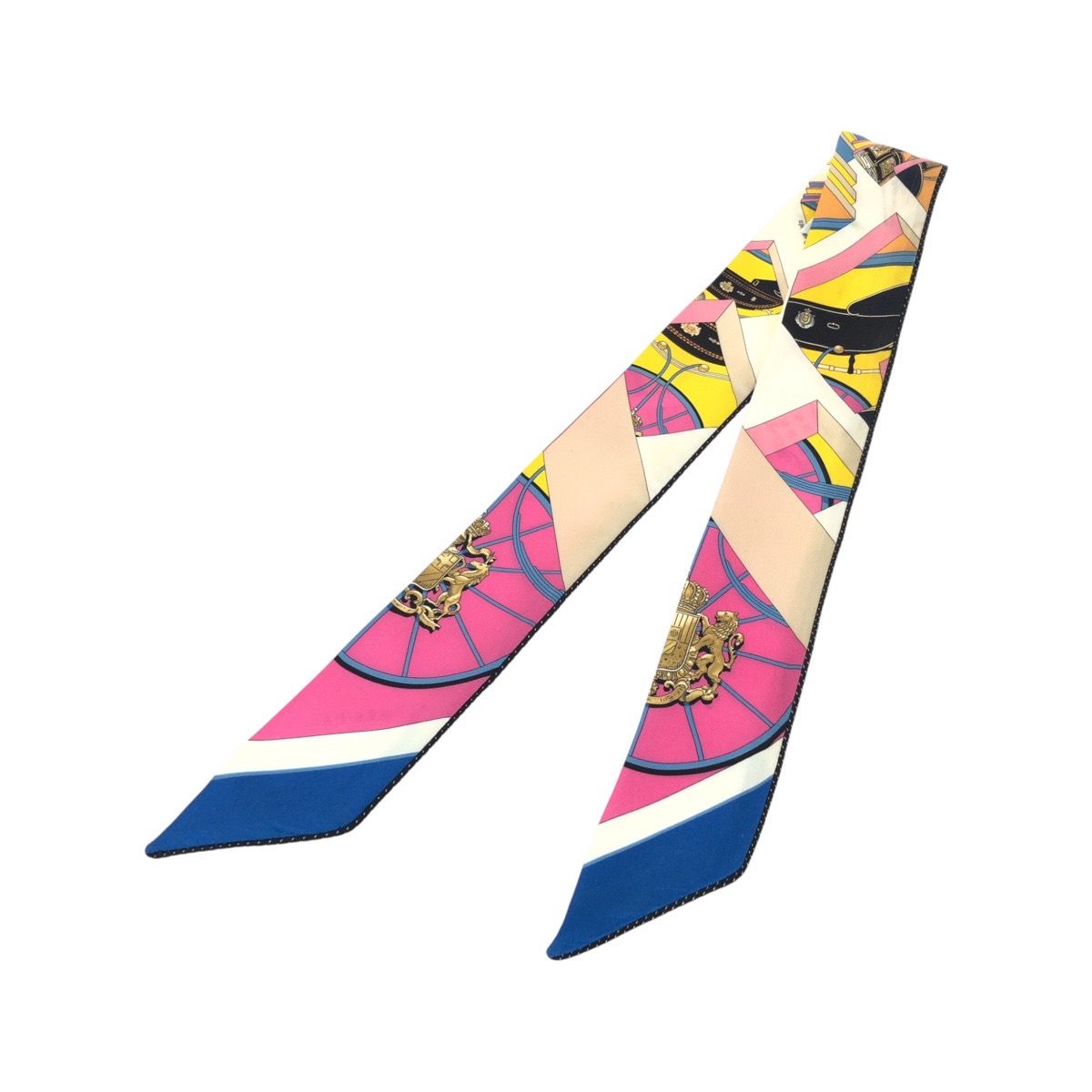 Hermes Spring Pink Beige Blue Silk Scarf Ribbon