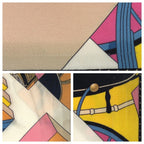 Hermes Spring Pink Beige Blue Silk Scarf Ribbon — view 5