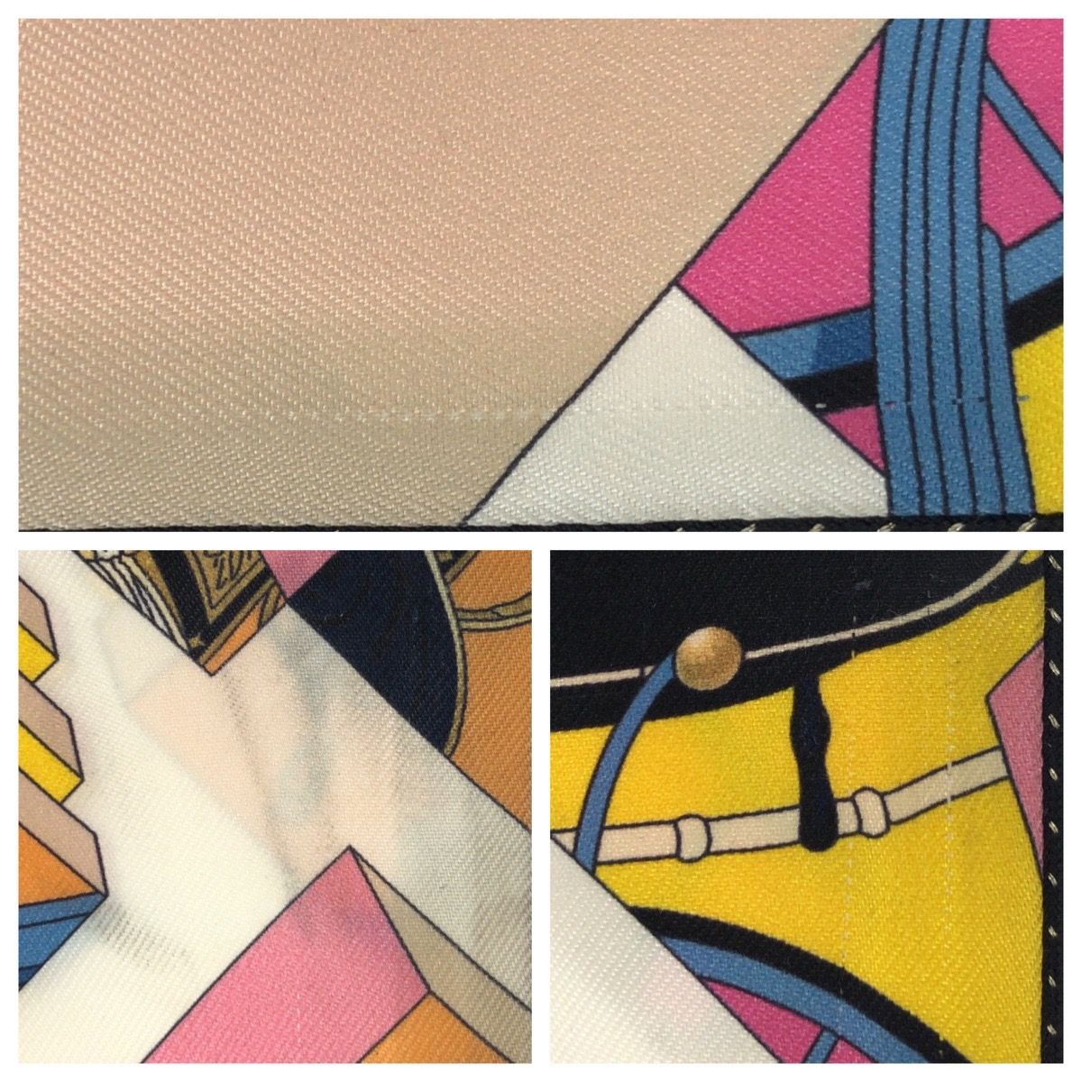 Hermes Spring Pink Beige Blue Silk Scarf Ribbon — view 5
